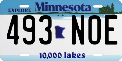 MN license plate 493NOE
