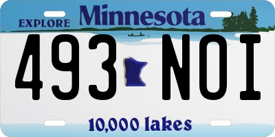 MN license plate 493NOI