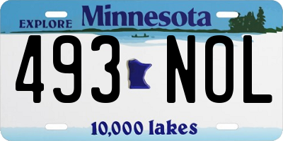 MN license plate 493NOL