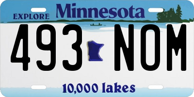 MN license plate 493NOM