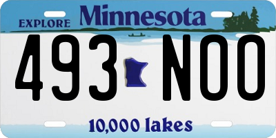 MN license plate 493NOO
