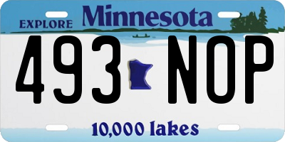 MN license plate 493NOP