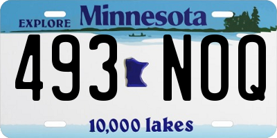 MN license plate 493NOQ