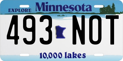 MN license plate 493NOT