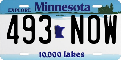 MN license plate 493NOW