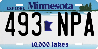 MN license plate 493NPA