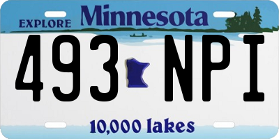 MN license plate 493NPI