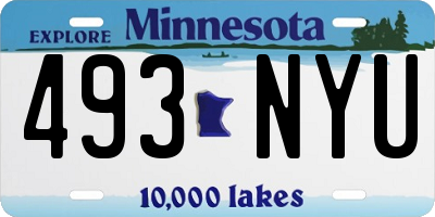 MN license plate 493NYU