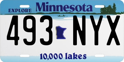 MN license plate 493NYX