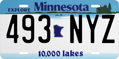 MN license plate 493NYZ