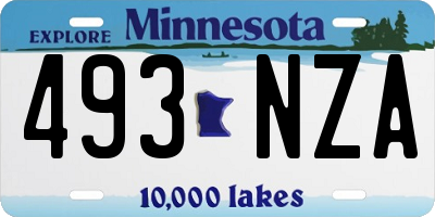 MN license plate 493NZA