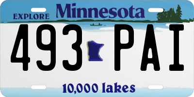MN license plate 493PAI