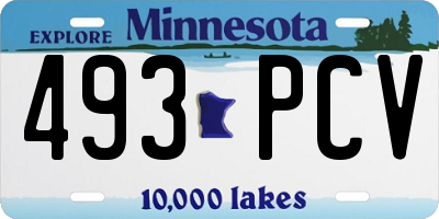 MN license plate 493PCV
