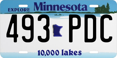 MN license plate 493PDC