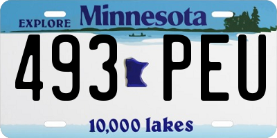 MN license plate 493PEU