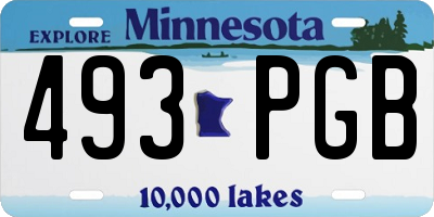 MN license plate 493PGB