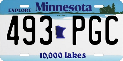 MN license plate 493PGC