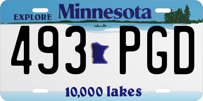 MN license plate 493PGD