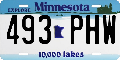 MN license plate 493PHW