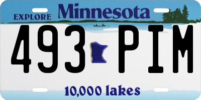 MN license plate 493PIM