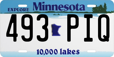 MN license plate 493PIQ