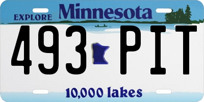 MN license plate 493PIT