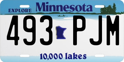 MN license plate 493PJM