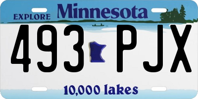 MN license plate 493PJX
