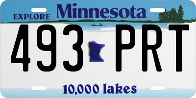 MN license plate 493PRT