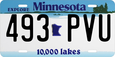 MN license plate 493PVU