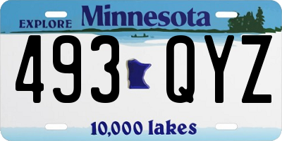MN license plate 493QYZ