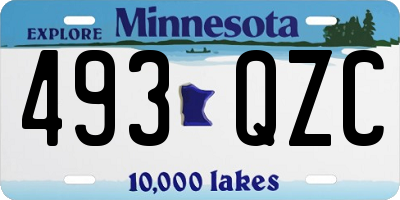 MN license plate 493QZC