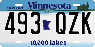 MN license plate 493QZK