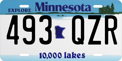 MN license plate 493QZR