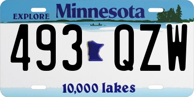 MN license plate 493QZW