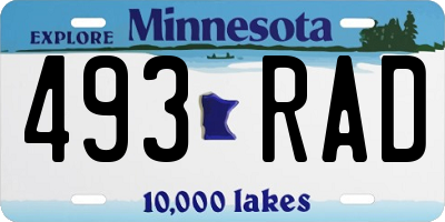 MN license plate 493RAD
