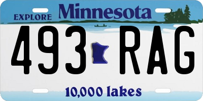 MN license plate 493RAG