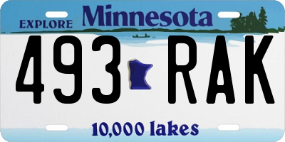 MN license plate 493RAK