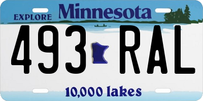 MN license plate 493RAL
