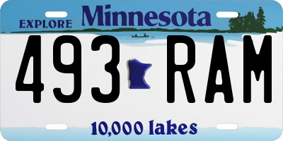 MN license plate 493RAM