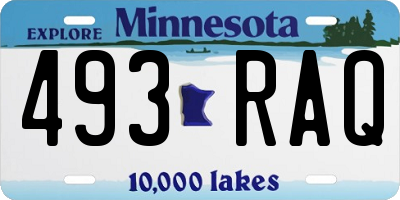 MN license plate 493RAQ