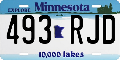 MN license plate 493RJD