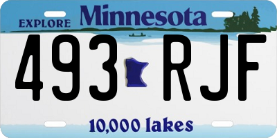 MN license plate 493RJF