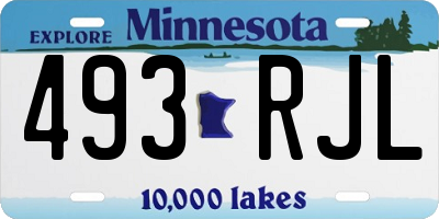 MN license plate 493RJL
