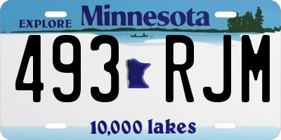 MN license plate 493RJM