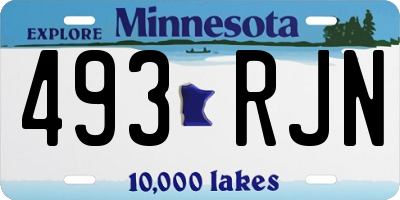 MN license plate 493RJN