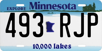 MN license plate 493RJP