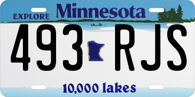 MN license plate 493RJS