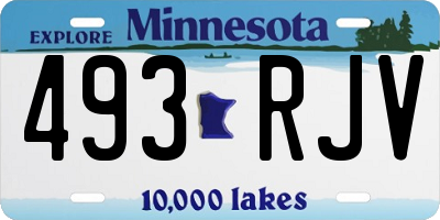 MN license plate 493RJV