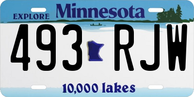 MN license plate 493RJW